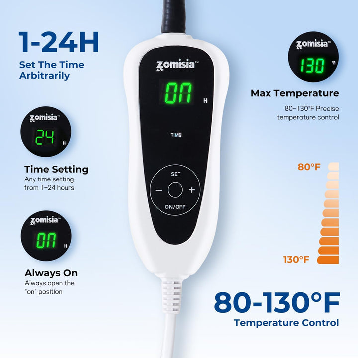 Cat Heating Pad - 11 Adjustable Temperature and 25 Timer Options, Heated Cat Bed Indoor Waterproof with Chew-Resistant Cord for Small Dogs, 18X18 Inch