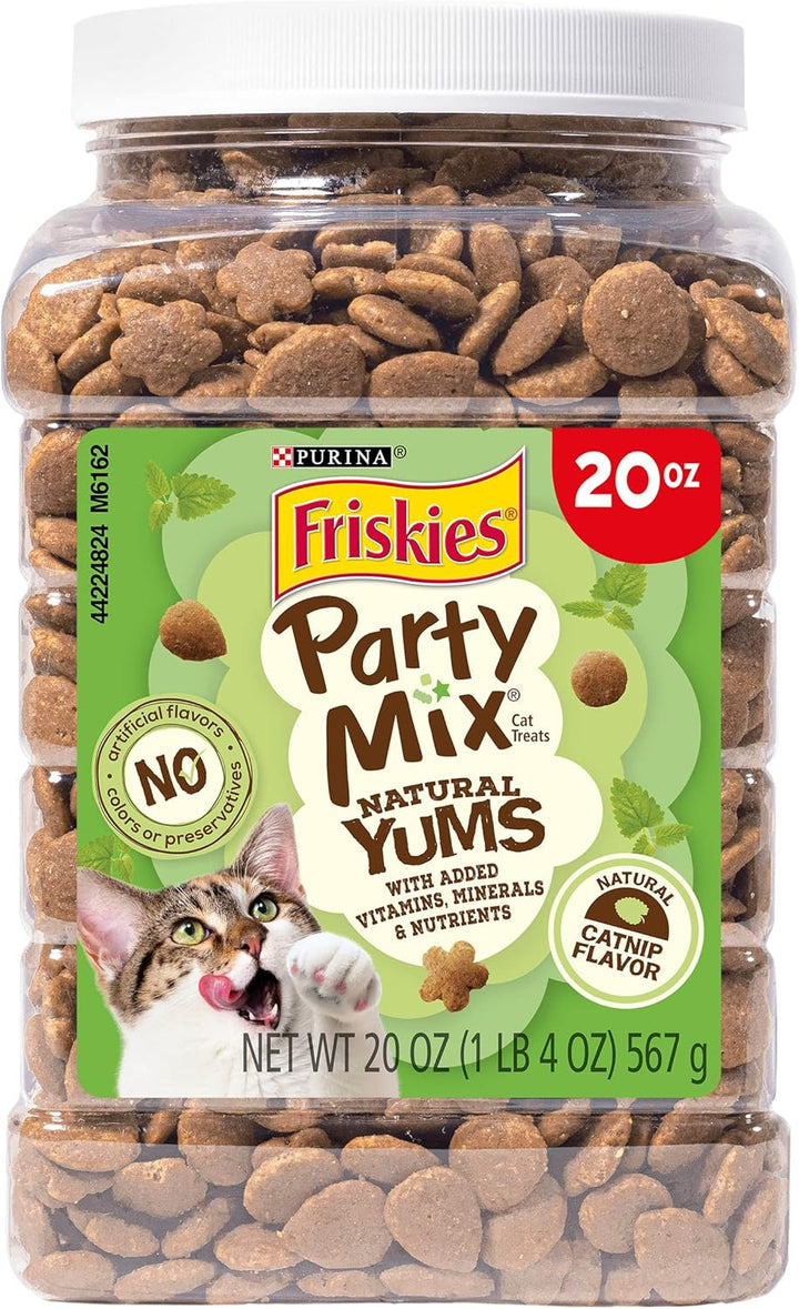 Purina  Made in USA Facilities, Natural Cat Treats, Party Mix Natural Yums Catnip Flavor - 20 Ounce (Pack of 1)