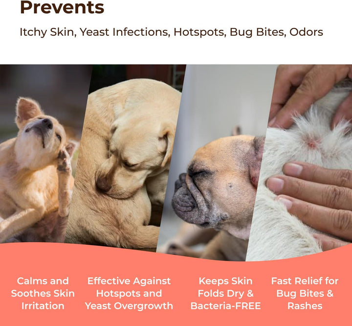 Preventative Powder | Made in USA | 3.5Oz Waterless Dog Shampoo & Pet Deodorizer for Smelly Dogs | Provides anti Itch Relief | Dog Shampoo for Dry Itchy Skin & Smelly Dogs