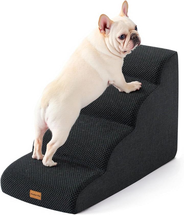 Dog Stairs for Small Dogs 16.5" H, 2 in 1 Transformable 3-Step Pet Stairs and Ramp, Dog Steps for Couch (13-20 In) with Durable Non-Slip Waterproof Cover and Certipur-Us Certified Foam