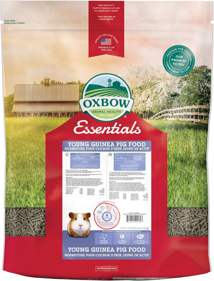 Essentials Guinea Pig Food, Adult Guinea Pig, Made with  Timothy Hay, Pet Food Pellets with Vitamin C, Small Animal Pet Products, Made in USA, High Fiber, 5 Lb. Bag