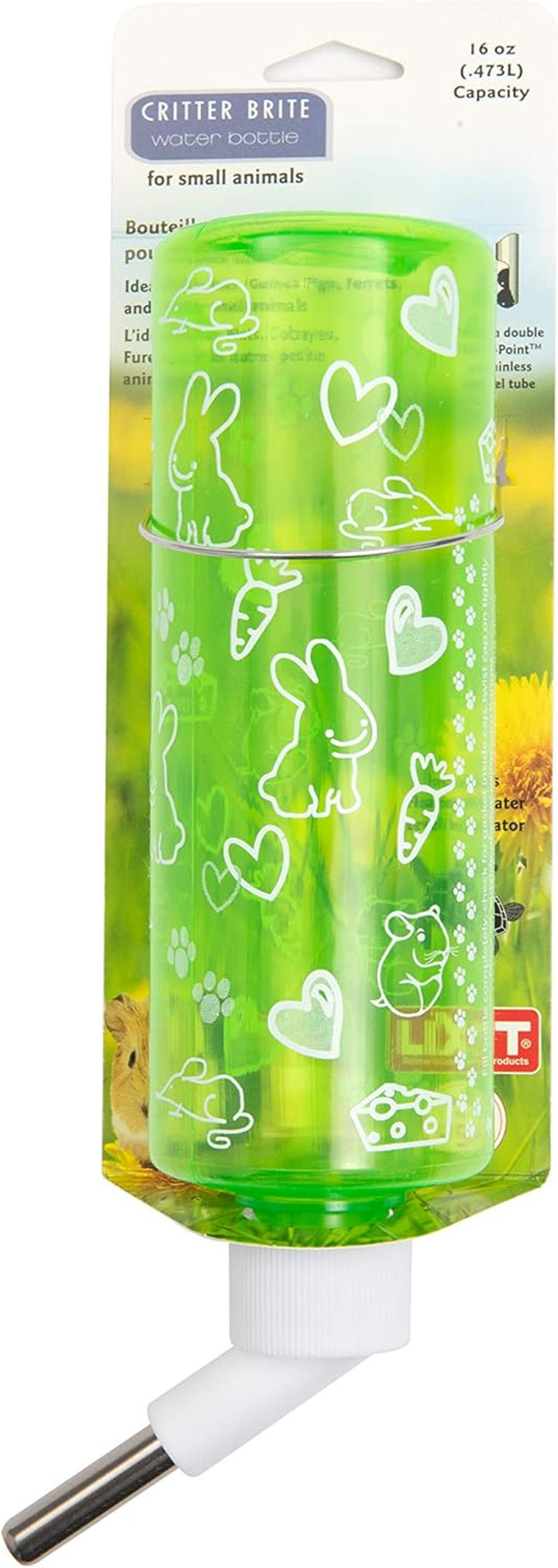 Weather Resistant Cage Water Bottles for Rabbits, Ferrets, Guinea Pigs Hamsters and Other Small Animals. (8-Ounce)