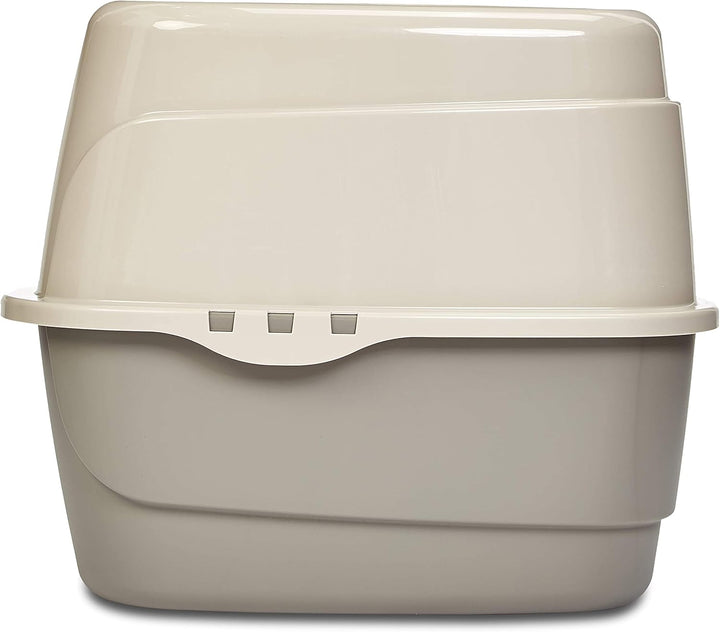 Cat Litter Box with Lid, No-Mess, Standard, Unisex, Charcoal, 26 in X 23 in X 20 In
