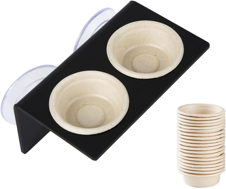 Paper Feeding Cups Samll 0.5 Oz Gecko Food and Water Feeding Dish Ledge Accessories Bowls for Crested Gecko Lizards Reptiles Pets (100Cups)