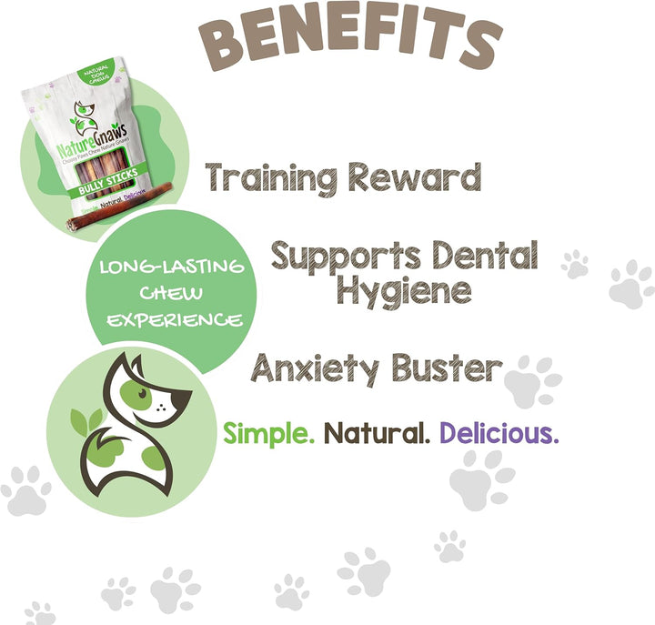 Bully Sticks for Dogs 11-12" (8Oz) - Mixed Thickness - Long Lasting for Aggressive Chewers and Large Dogs - Natural Beef Dog Chew Bones