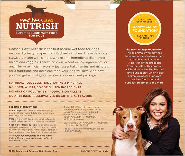 Rachael Ray  Premium Natural Wet Dog Food, Savory Favorites Variety Pack, 8 Ounce Tub (Pack of 6)