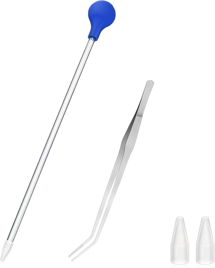 18.5 in Long Pipette for Fish Tank Coral Food Feeder Long Syringe Aquarium Coral Feeding Tube for Marine Fish Reef Aquatic Plant Spider Snake Lizard