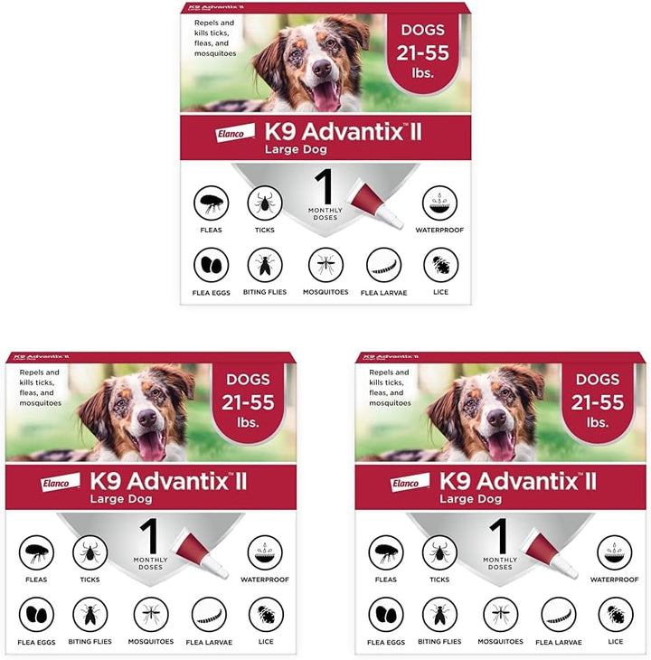 II Large Dog Vet-Recommended Flea, Tick & Mosquito Treatment & Prevention | Dogs 21 - 55 Lbs. | 6-Mo Supply