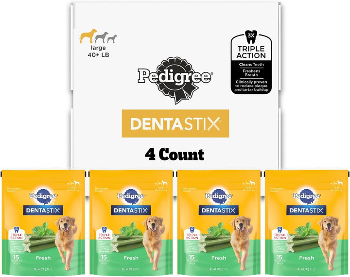 Dentastix Large Breed Dog Treats, Original, Beef & Fresh Flavor, 2.73 Lb. Variety Pack (51 Treats)