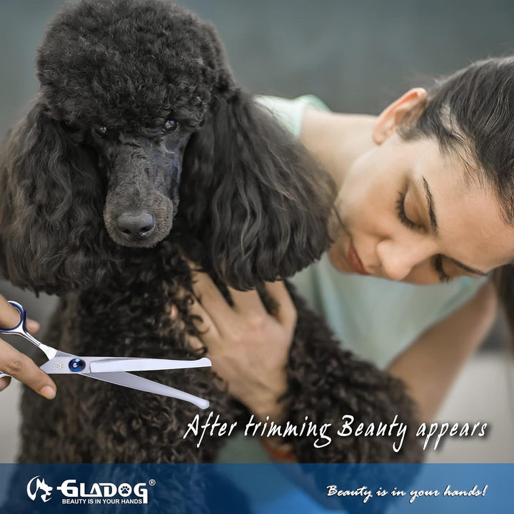 Dog Grooming Scissors Kit with Safety round Tips,  Professional 6 in 1 Grooming Scissors for Dogs, Sharp and Heavy-Duty Dog Grooming Shears for Dogs Cats Pets