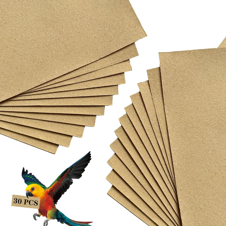 Gravel Paper for Bird Cage,Birdcage Liner Papers Cuttable Gravel Liner Sea Sand Paper Pet Animal Cages Cushion Great for Hard-Billed Birds Parrot | Clean Safe & Aids in Digestion (8 PCS - 17" X 11")