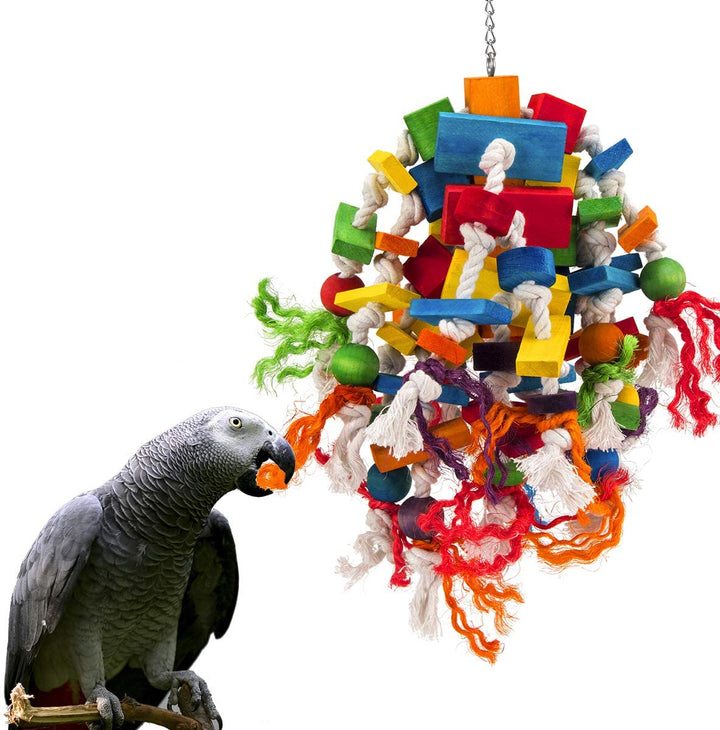 Extra Large Bird Parrot Toys for Macaws, African Grey, Amazon Parrots Bird Gifts