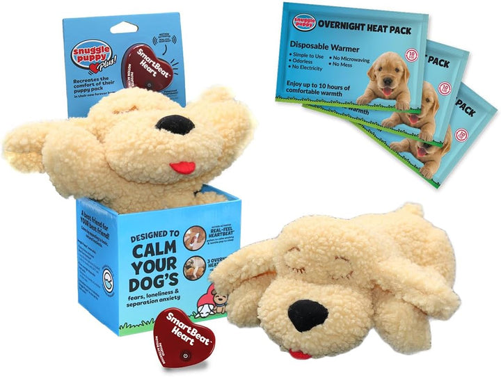 Original  Heartbeat Puppy Toy - Heartbeat Puppy for Dogs - Pet Anxiety Relief and Calming Aid - Comfort Dog Toy - Behavioral Training and Sleep Aid Cuddle Buddy - Crate Training Essential