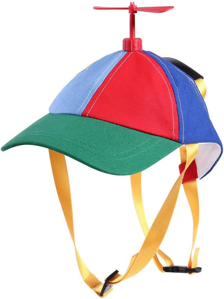 Dog Hats with Funny Propeller, Size and Rope Double Adjustment Pet Hats for Small ，Medium， Large Dog and Cat (Iridescent)