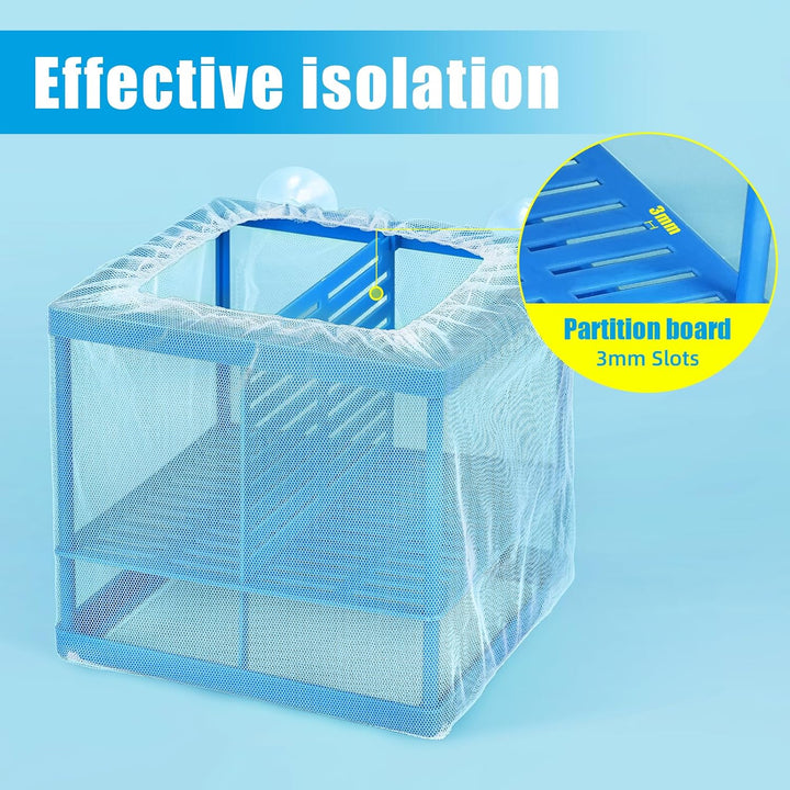 Fish Tank Breeder Small Mesh Net Fry Saver Aquarium Spawn Hatchery Isolation with Suction Cups Hatchery Incubator for Shrimp Betta
