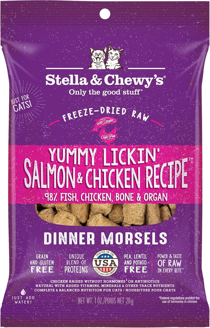 Freeze-Dried Raw Cat Dinner Morsels - Premium Chicken Recipe with 98% Cage-Free Meat & Organs - Natural Grain-Free Cat & Kitten Food - Made in USA - 3.5 Oz