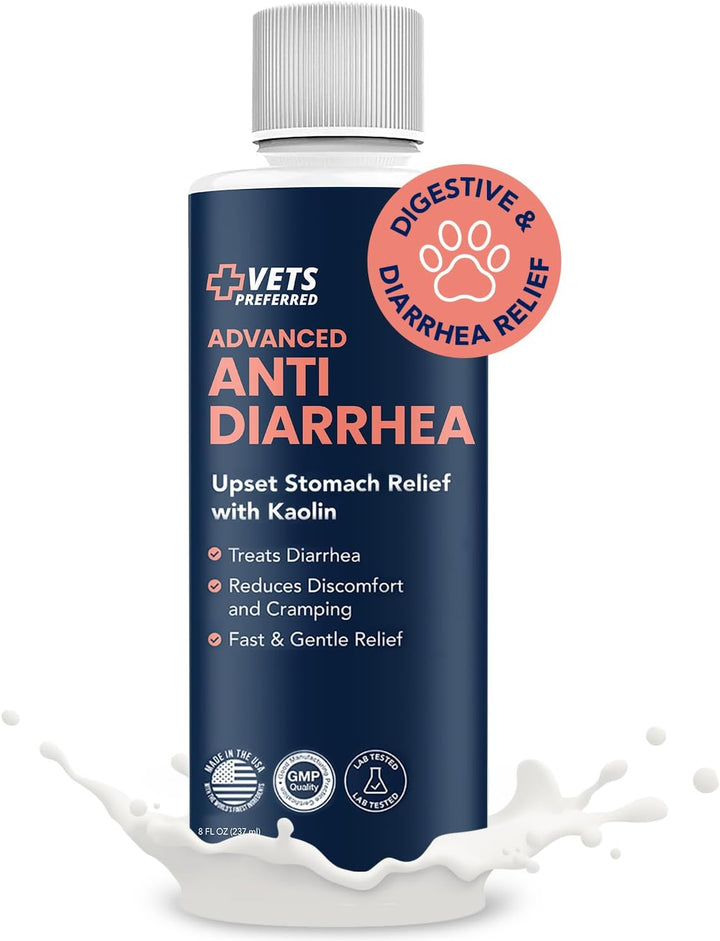 anti Diarrhea Liquid for Dogs - Dog Diarrhea Relief with Kaolin (8 Oz.) | Once Every 12 Hours for Dog Diarrhea & Dog Gas Relief