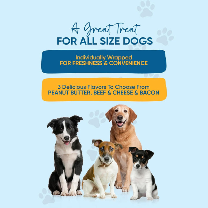 Filled Cow Hooves for Dogs – Delicious Peanut Butter, Cheese, Beef, Bacon Flavor Dog Treats (10 Count), Long-Lasting Dog Chews, Stuffed Hooves for All Breeds, Grass-Fed Brazilian Cattle