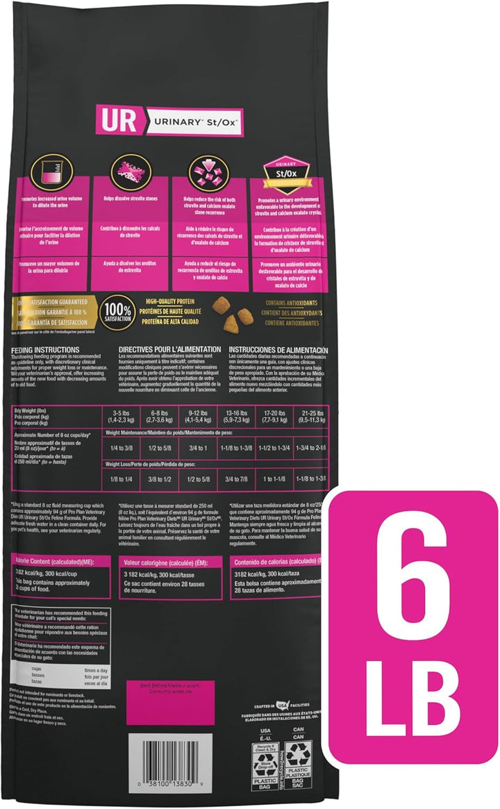 Purina  UR Urinary St/Ox Feline Formula Dry Cat Food - 6 Lb. Bag