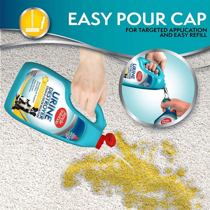 Urine Destroyer, Enzymatic Cleaner and Urine Odor Eliminator, Pet Stain Remover, Dog Pee Stain Destroyer, Cat Urine Neutralizer, Carpet Cleaner, Rug Deodorizer, Spot Cleaner, 1 Gallon