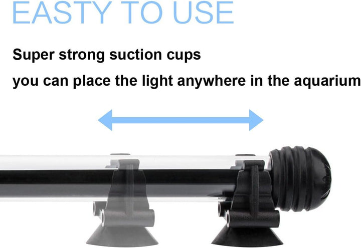 15 Inches LED Aquarium Light, 2.5W Fish Tank Light Underwater Light Submersible Crystal Glass Lights, 21 LED Beads 12 Colors 19 Modes Brightness Adjustable Memory Function IP68 Waterproof