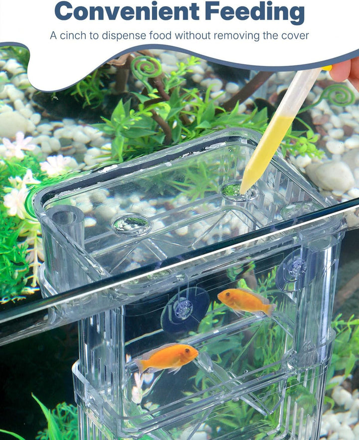 Aquarium Breeding Box - Transparent Plastic Breeder Box for Fish Tank, Fry Hatchery Incubator for Baby Fish, Shrimp, Betta, Clownfish, Guppy, Large
