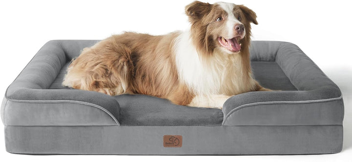Orthopedic Dog Beds Large Sized Dog - Washable Large Dog Cat Bed Waterproof, Comfort Dogs Couch Sofa with Washable Removable Cover, Pet Bed with Nonskid Bottom, Grey, 35"