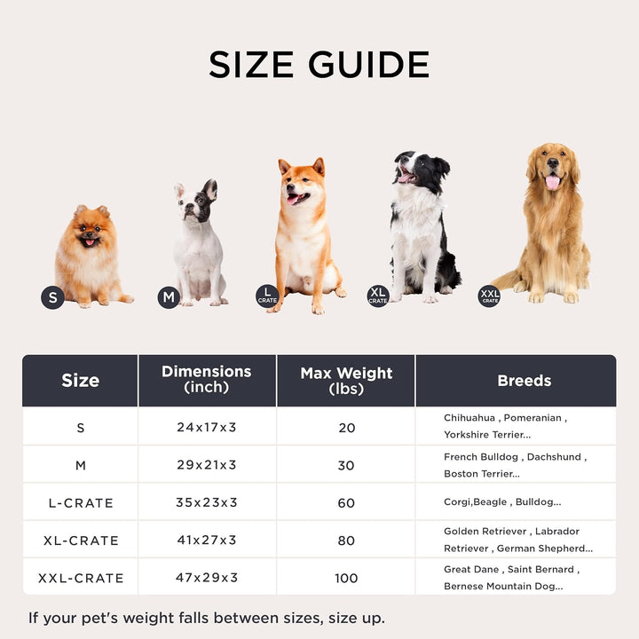 Washable XL Dog Bed for Crate for Extra Large Dogs, Comfort Fluffy Plush Pet Pillow Bed Kennel Pad with Non-Slip Bottom, Machine Washable Pet Sleeping Mat, 41"X27", Gray