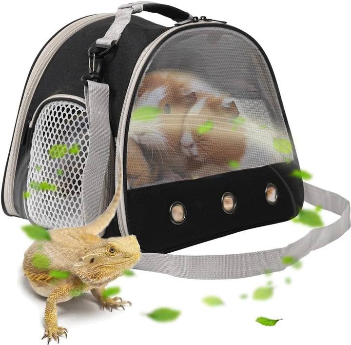 Bearded Dragon Travel Carrier,Lizards Carrier, Small Animal Travel Carrier for Sugar Glider Hedgehog Rat Parrot Bird Guinea Pig, Portable Guinea Pig Travel Bag for 2