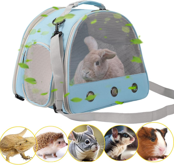 Bearded Dragon Travel Carrier,Lizards Carrier, Small Animal Travel Carrier for Sugar Glider Hedgehog Rat Parrot Bird Guinea Pig, Portable Guinea Pig Travel Bag for 2