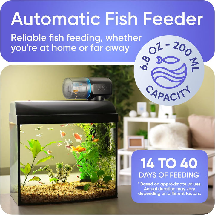 Automatic Fish Feeder for Aquarium - New Generation 2025, Auto Food Dispenser with Timer for Small Tank, Big Aquariums & Pond, Model-Ml
