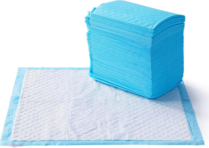 Dog and Puppy Pee Pads with 5-Layer Leak-Proof Design and Quick-Dry Surface for Potty Training, Heavy Duty Absorbency, X-Large, 28 X 34 Inch - Pack of 25, Blue & White