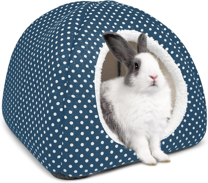 Rabbit Hideout Large Bunny Bed Washable Rabbit House and Hideout Fleece Guinea Pig Hiding Hut for Indoor Bunnies Small Animal Hideaway