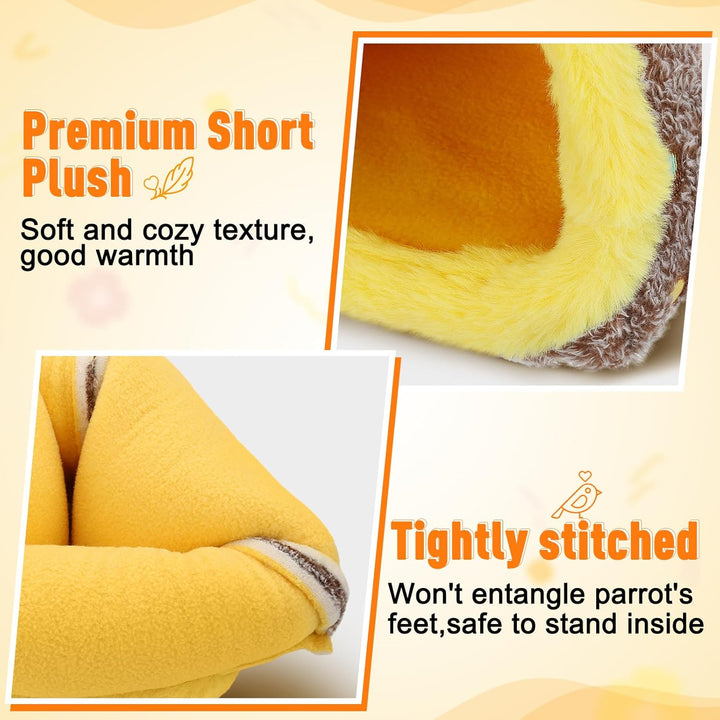 Medium Warm Bird Nest House - Cozy Bird Bed for Cage with Mat, Hanging Hammock Shed Hideaway Hut for Budgerigar Monk Parakeet Rose-Ringed Parakeet Plain Parakeet Sun Conure Cockatiel