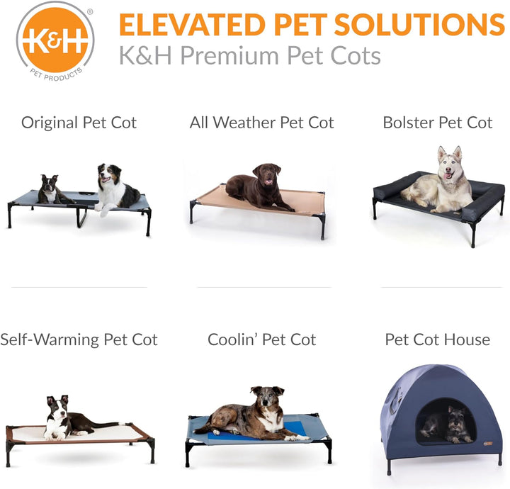 Dog Cot Replacement Cover, Designed to Fit K&H Large Pet Cots (Sold Separately), Indoor Outdoor, Breathable Cooling Mesh Center, Machine Washable - Large 42 X 30In Chocolate