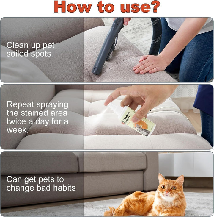 Cat Deterrent Spray – Anti-Scratch Cat Spray 100% Natural, Plant-Based Formula to Stop Scratching, Chewing & Urine Spraying – Indoor Use Safe for Furniture, Fabric, Pets & Kids – 6.76 Fl Oz