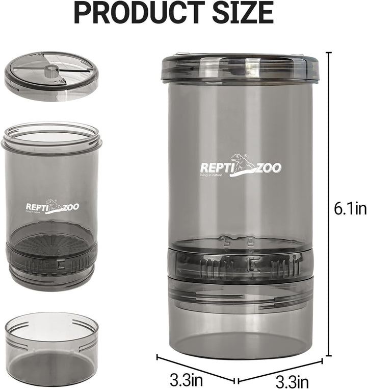 Reptile Cricket Calcium Powder Mixer, Cricket Keeper Shaker for Bearded Dragon Gecko Snake Lizards, Dispenser Feeder for Chameleon Reptile & Amphibians