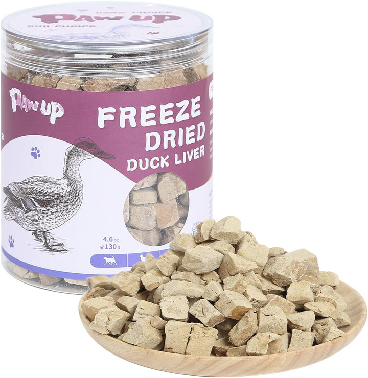 Freeze Dried Duck Treats for Cats Dogs, Rawhide Free Freeze-Dried Raw Food Topper, High Protein, Gluten&Grain Free, 4.6Oz